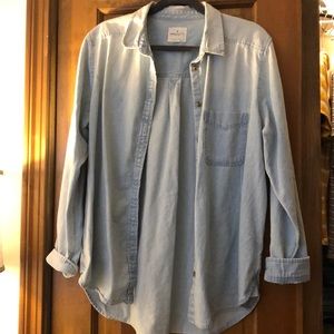 American Eagle- Boyfriend Fit Denim Button Up